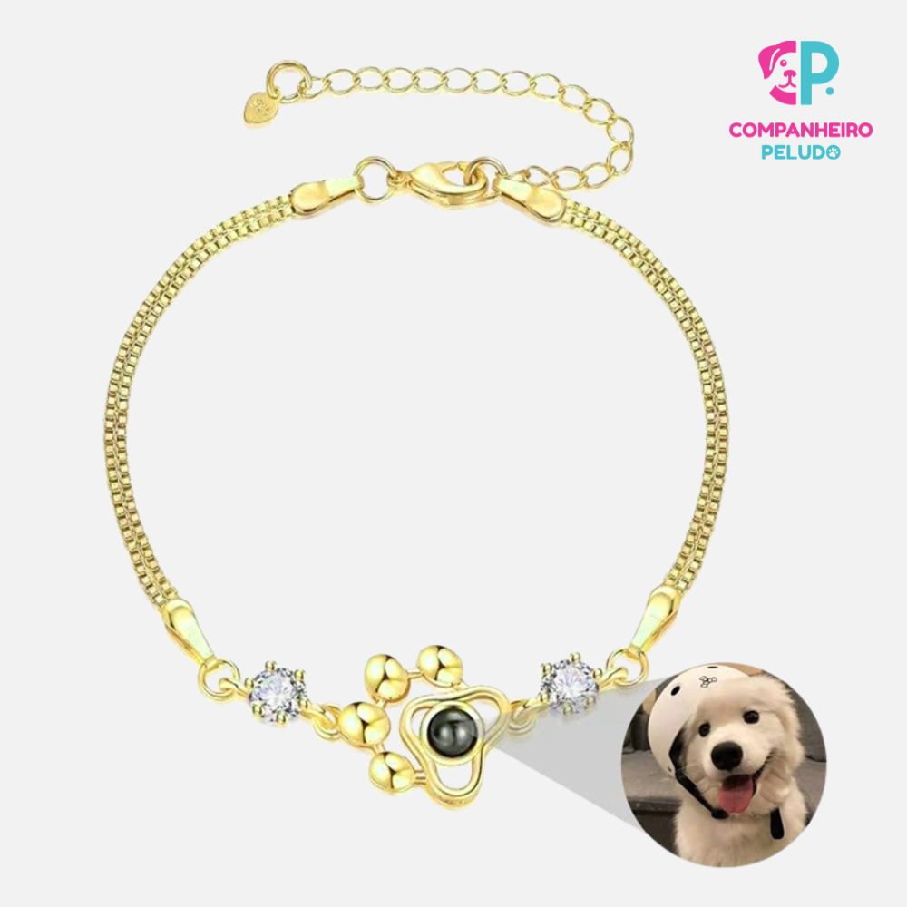 Set De Collar Y Pulsera Personalizados Con Huella Y Foto De Tu Mascota