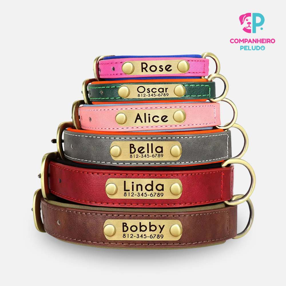 Collar de Cuero Personalizado Para Perros y Gatos – Calidad Premium