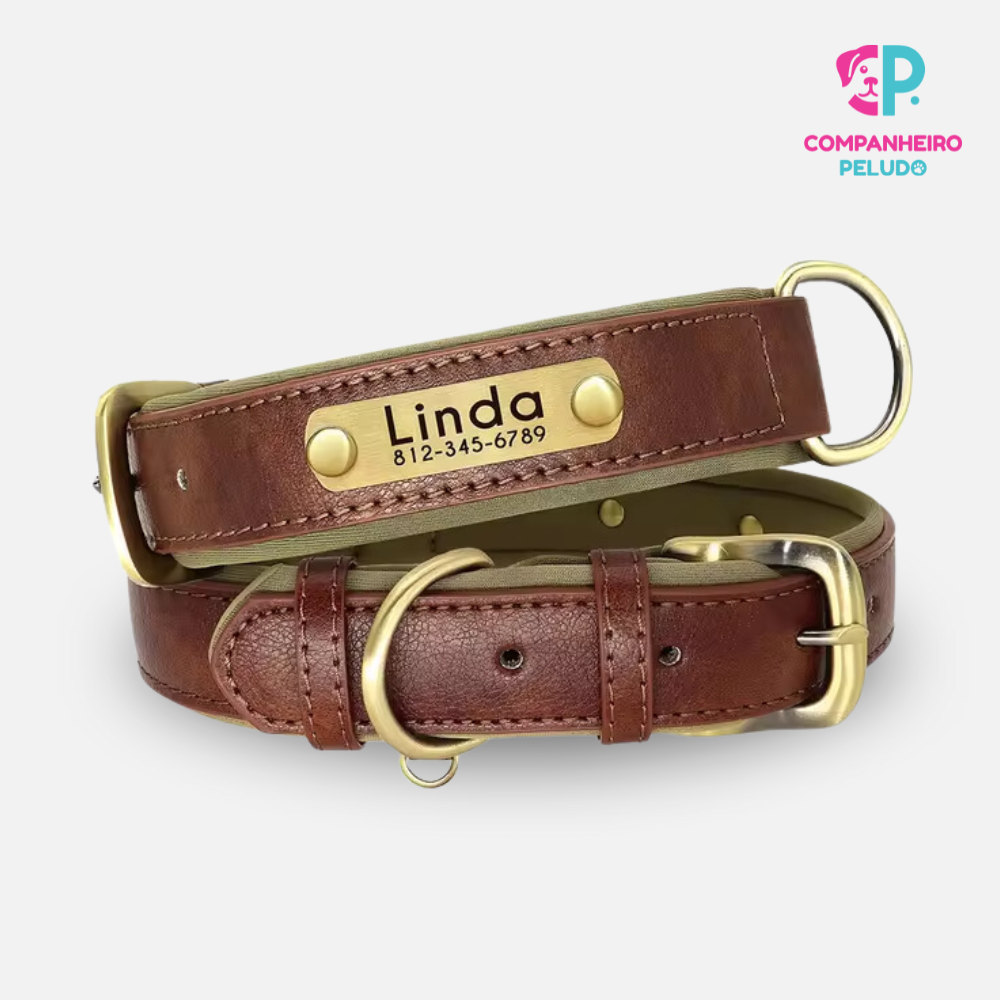 Collar de Cuero Personalizado Para Perros y Gatos – Calidad Premium